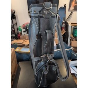 Ajay A Fuqua Company Vintage Leather Golf Bag Gray w/Top Cover
